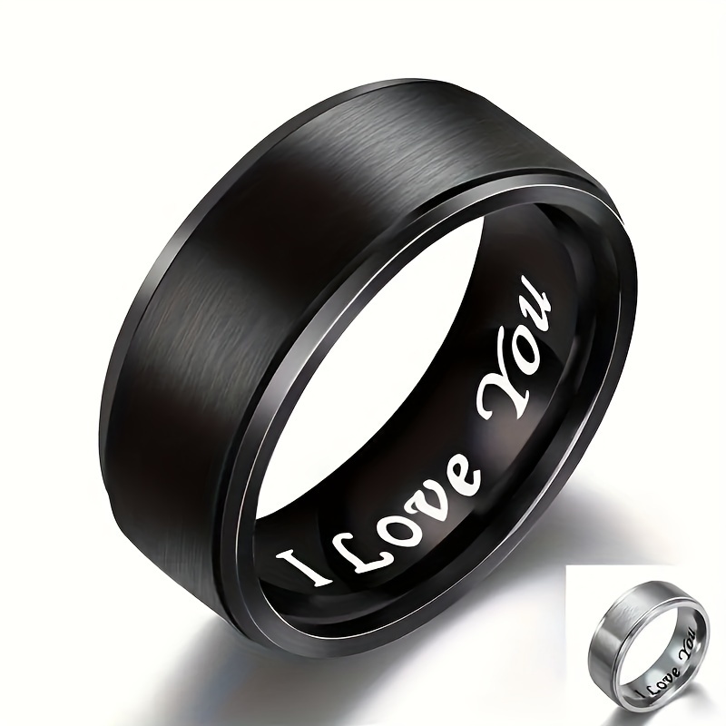 'I Love You' Stainless Steel Ring - Anniversary Gift